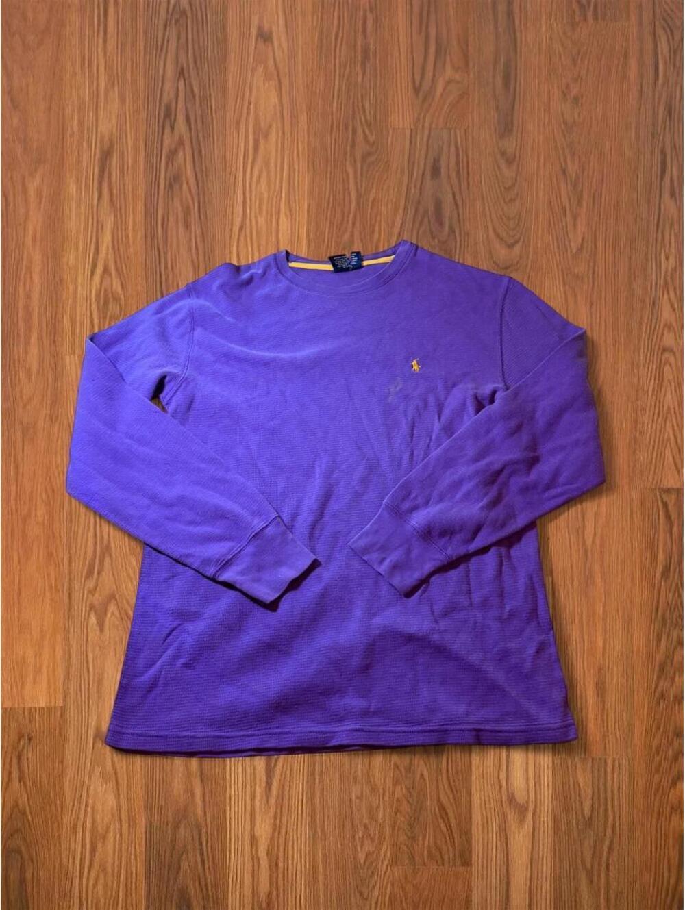 Polo Ralph Lauren Mens Sweatshirt Medium Purple Retro Sleepwear Pullover 20x26